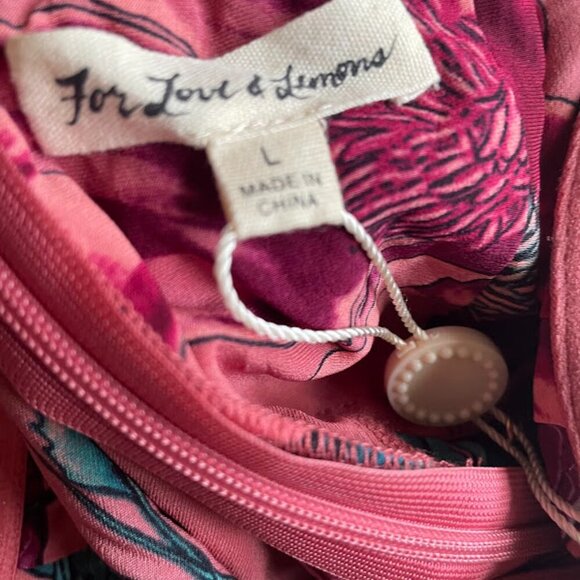 For Love & Lemons | Flamenco Strapless Floral Ruffle Mini Dress | Size L | NWT - Picture 9 of 10